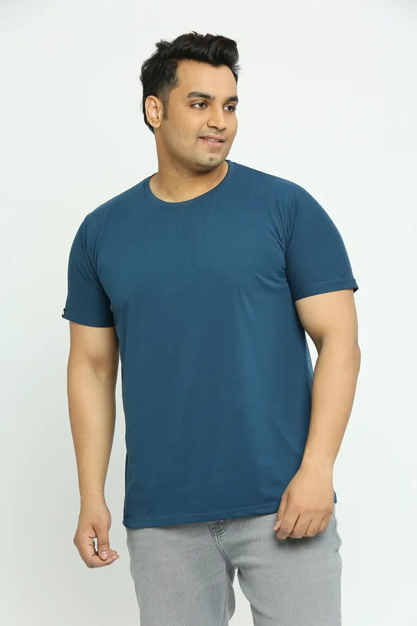 Pack_of_3_Plus_Size_Plain_Peacock_Blue,_White_and_Black_Round_Neck_T-Shirt_(2101)