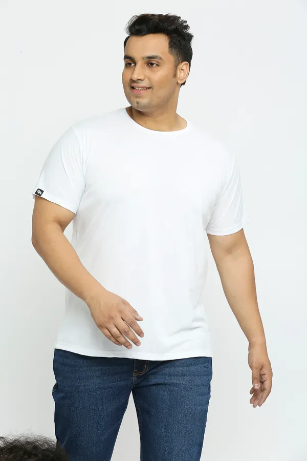 Pack_of_3_Plus_Size_Plain_Peacock_Blue,_White_and_Black_Round_Neck_T-Shirt_(2101)