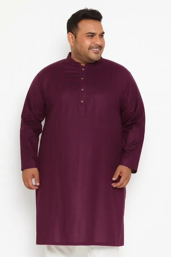 Plus_Size_Plain_Wine_Kurta_(3201)