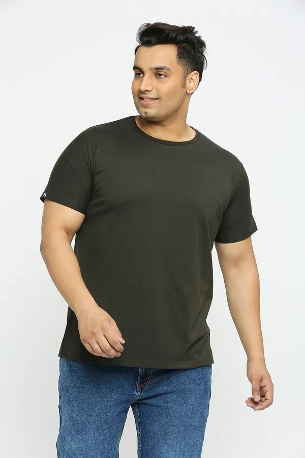 Pack_of_3_Plus_Size_Bottle_Green_,_Peacock_Blue_and_Rose_Gold_Round_Neck_T-Shirt_(2101)
