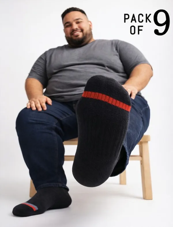 Plus_Size_Cotton_Ankle_Socks_Pack_of_9