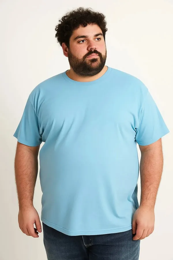 Pack_of_3_Plus_Size_Plain_Sky,_Navy_and_Rose_Gold_Round_Neck_T-Shirt_(2101)