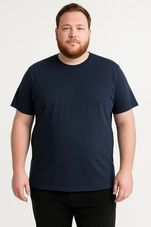 Pack_of_3_Plus_Size_Plain_Sky,_Navy_and_White_Round_Neck_T-Shirt_(2101)