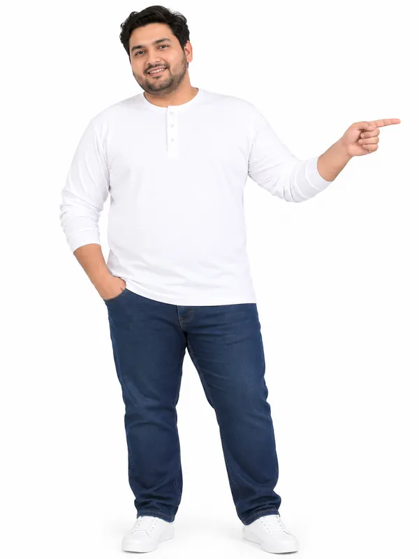 Plus_Size_Plain_White_Henley_T-Shirt_(2201)
