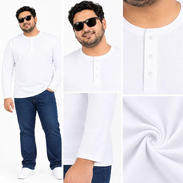 Plus_Size_Plain_White_Henley_T-Shirt_(2201)