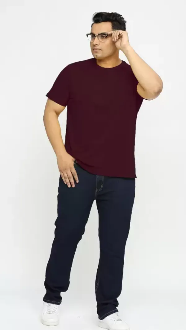 Pack_of_3_Plus_Size_Plain_Grey,_Black_and_Wine_Round_Neck_T-Shirt_(2101)