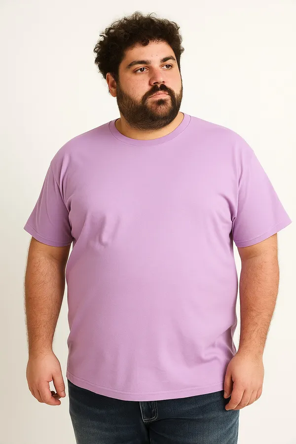 Pack_of_3_Plus_Size_Plain_Grey,_Navy_and_Violet_Round_Neck_T-Shirt_(2101)