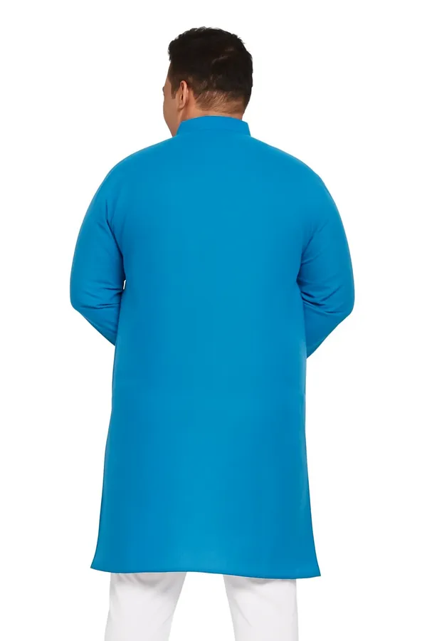 Plus_Size_Plain_Aqua_Blue_Kurta_(3201)