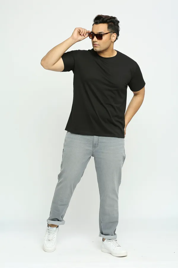 Pack_of_3_Plus_Size_Plain_Peacock_Blue,_White_and_Black_Round_Neck_T-Shirt_(2101)