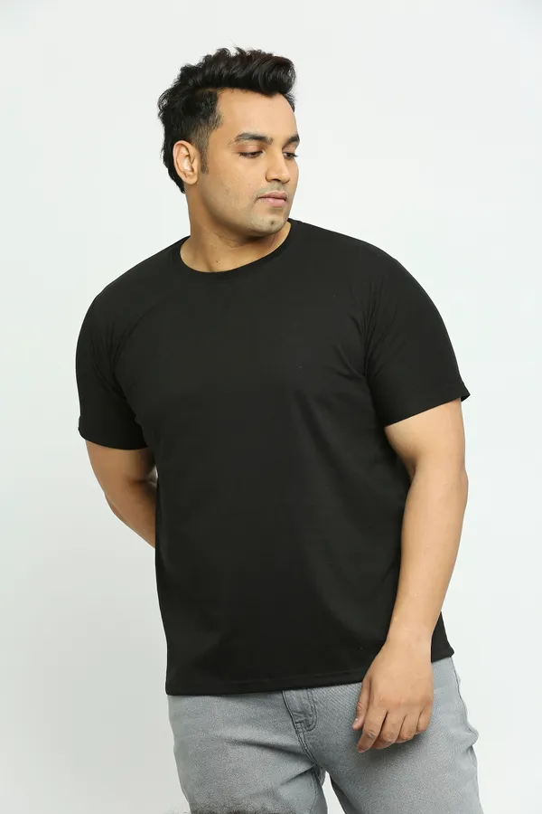 Pack_of_3_Plus_Size_Plain_Peacock_Blue,_White_and_Black_Round_Neck_T-Shirt_(2101)