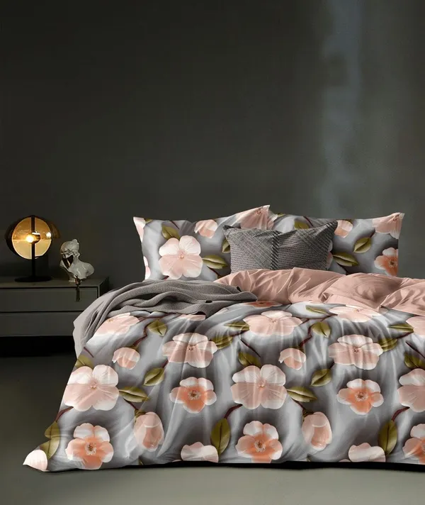 Brown_Floral_7D_Digital_Print_Bedsheet_For_Double_Bed_With_2_Pillow_Covers_(Super_King)_108_X_108_In