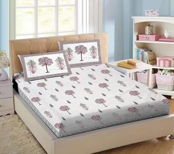 Brown_Pure_Cotton_Bedsheet_And_Pillow_King_Size_Set_108_*_108_Inches