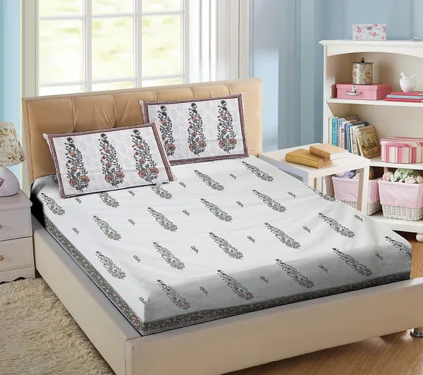 Brown_Pure_Cotton_Pillow_And_Bedsheet_King_Size_Set_108_*_108_Inches