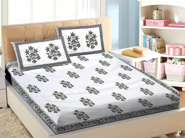 Gray_Pure_Cotton_King_Size_Bedsheet_Set_108_*_108_Inches