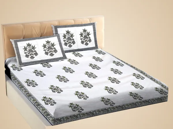 Gray_Pure_Cotton_King_Size_Bedsheet_Set_108_*_108_Inches