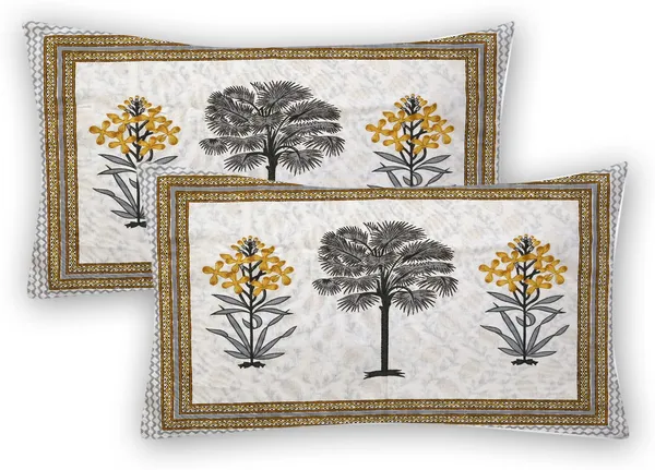 Gray_Pure_Cotton_Bedsheet_And_Pillow_King_Size_Set_108_*_108_Inches