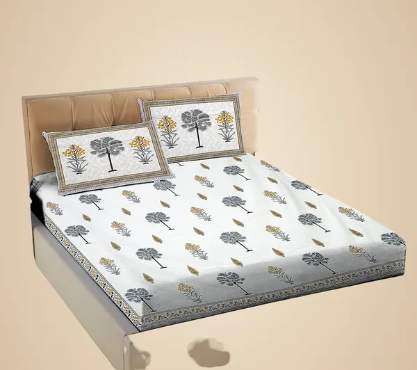 Gray_Pure_Cotton_Bedsheet_And_Pillow_King_Size_Set_108_*_108_Inches