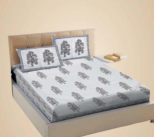 Gray_Pure_Cotton_Bedsheet_And_Pillow_King_Size_Set_108_*_108_Inches