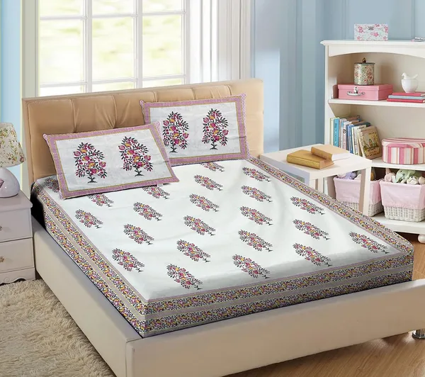Yellow_Pure_Cotton_Bedsheet_And_Pillow_King_Size_Set_108_*_108_Inches