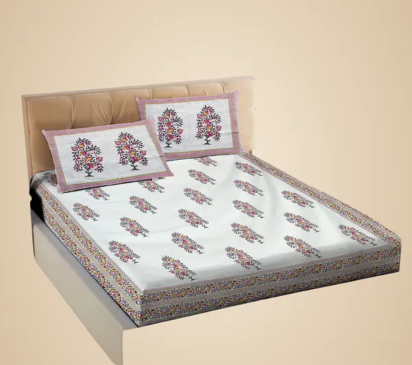 Yellow_Pure_Cotton_Bedsheet_And_Pillow_King_Size_Set_108_*_108_Inches