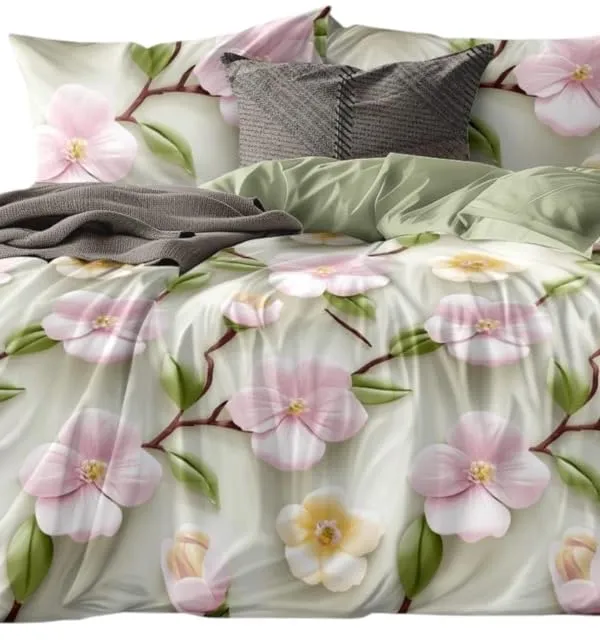 Green_Floral_7D_Digital_Print_Bedsheet_For_Double_Bed_With_2_Pillow_Covers_(Queen)_90_X_100_In