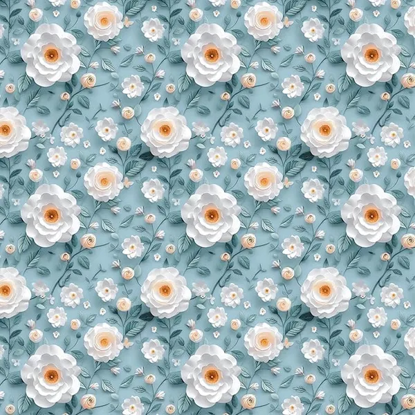 Blue_Floral_7D_Digital_Print_Bedsheet_For_Double_Bed_With_2_Pillow_Covers_(Queen)_In_90_X_100_In