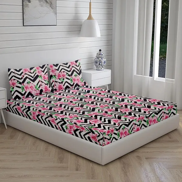 Multicolor_100%_Microfiber_Bedsheet_For_Double_Bed_With_2_Pillow_Covers_Breathable_|_Wrinklefree_And_Softtouch_Floral_Print_Sheet