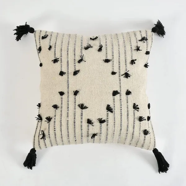 Black_White_Boho_Decorative_Cushion_Covers,_Floral_Tufted_Design_With_Tassels