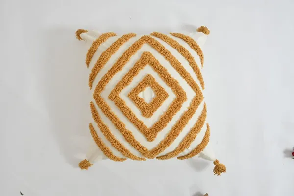 White_Yellow_Boho_Decorative_Cushion_Covers,_Floral_Tufted_Design_With_Tassels