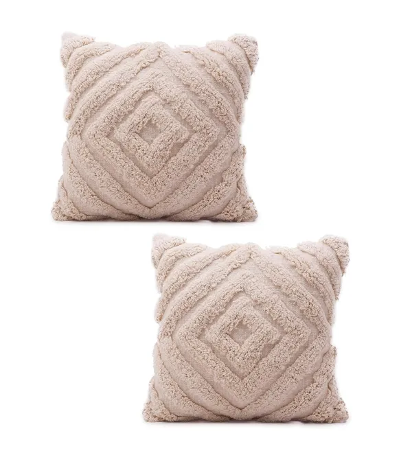 Cream1_Boho_Decorative_Cushion_Covers,_Floral_Tufted_Design_With_Tassels