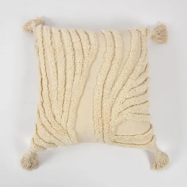 White_Boho_Decorative_Cushion_Covers,_Floral_Tufted_Design_With_Tassels