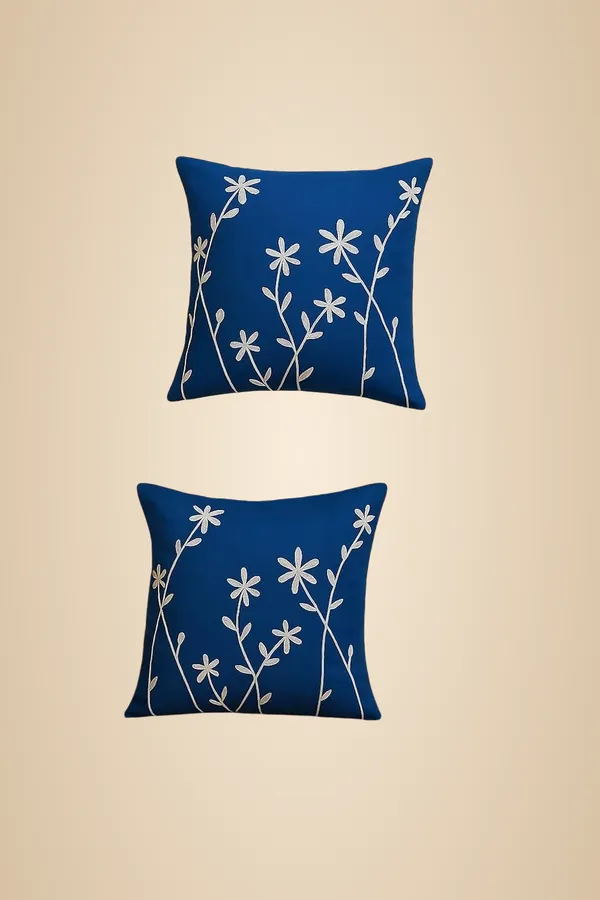 Blue_Decorative_Throw_Cushion_Cover_With_Embroidered_Blue_And_White_Floral_Design,_Square_Cushion_Case_16_X_16_In