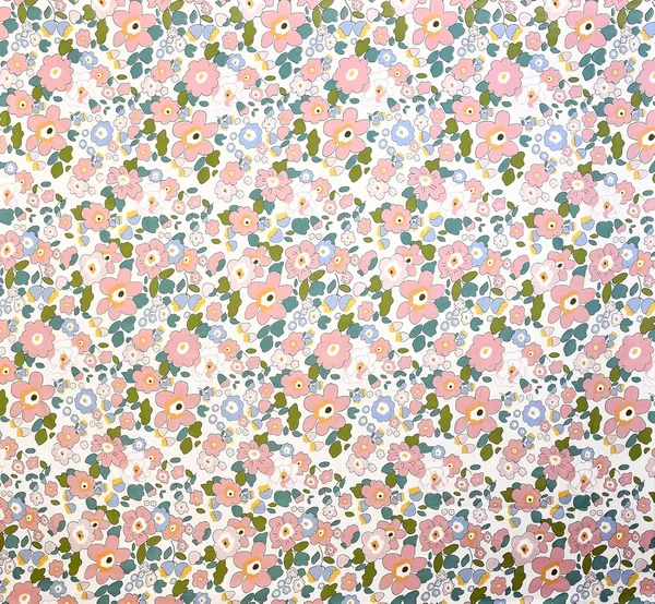 Peach_Floral_Print_Bedding_Set_With_Pink_Pillow_Covers,_Modern_Bedroom_Collection,_White_Base_With_Multi-Color_Flowers_In_King_Size_(108_X_108_In)