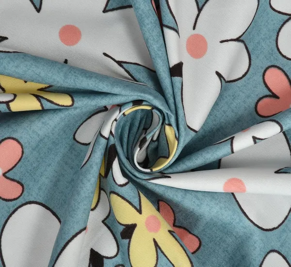 Sea_Green_Floral_Print_Bedding_Set_With_Pink_Pillowcases,_Modern_Bedroom_Collection,_White_Base_With_Multi-Color_Flowers_In_King_Size_(108_X_108_In)