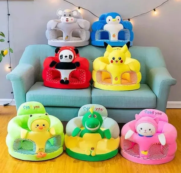 Green_Kids_Plush_Sofa_Chair,_Animal_Design,_Pink_Cat,_40_X_35_Cm,_Striped_Interior