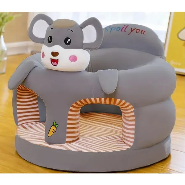 Grey_White_Kids_Plush_Sofa_Chair,_Animal_Design,_Pink_Cat,_40_X_35_Cm,_Striped_Interior