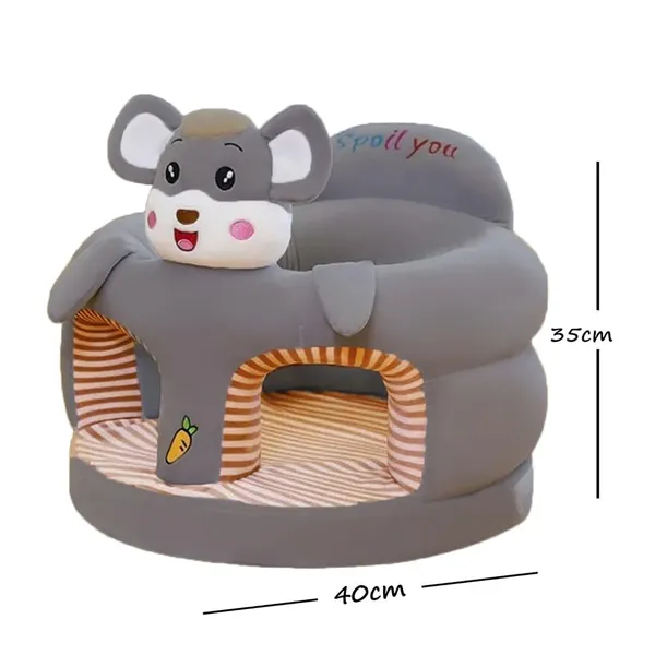 Grey_White_Kids_Plush_Sofa_Chair,_Animal_Design,_Pink_Cat,_40_X_35_Cm,_Striped_Interior