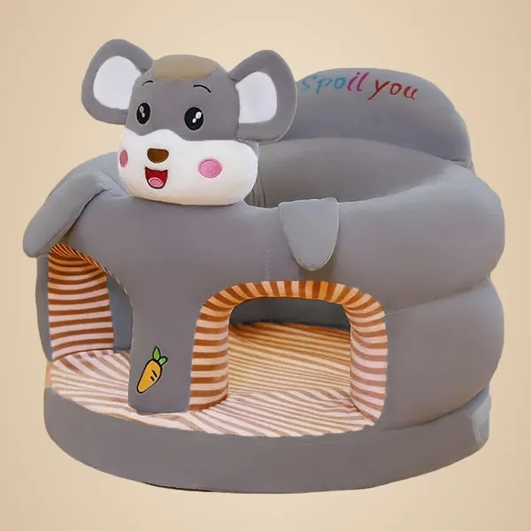 Grey_White_Kids_Plush_Sofa_Chair,_Animal_Design,_Pink_Cat,_40_X_35_Cm,_Striped_Interior