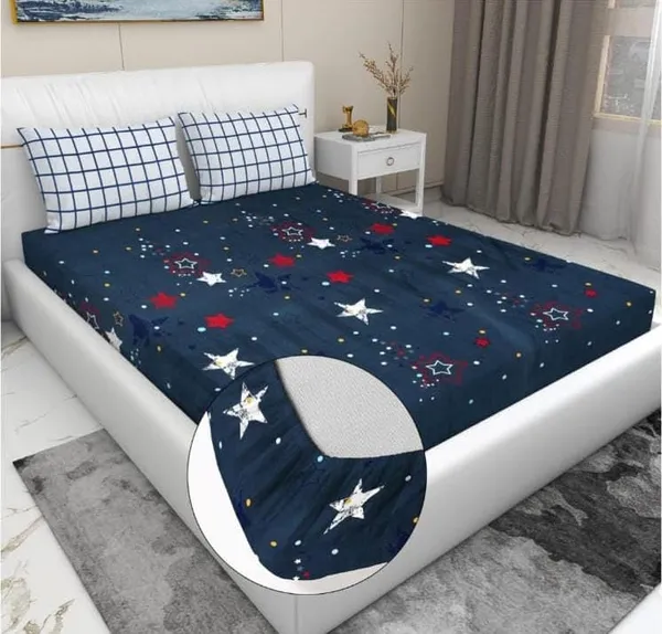 Blue_Cotton_Floral_Double_Bedsheet_Set_With_2_Pillow_Covers,_72_X_78_X_8_In