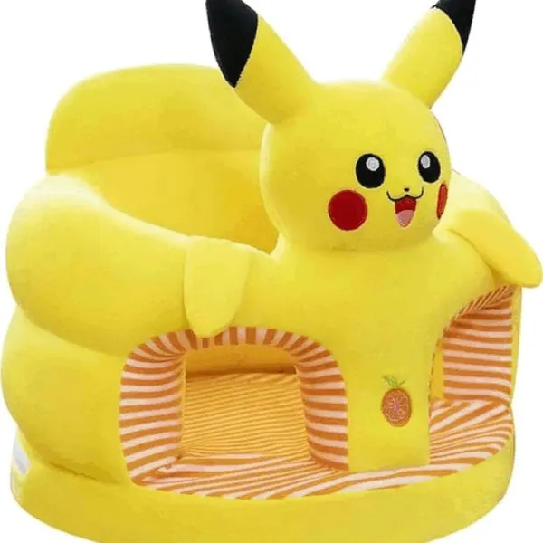 Yellow_Kids_Plush_Sofa_Chair,_Animal_Design,_Pink_Cat,_40_X_35_Cm,_Striped_Interior