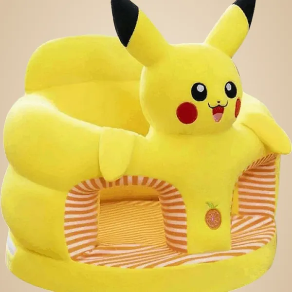 Yellow_Kids_Plush_Sofa_Chair,_Animal_Design,_Pink_Cat,_40_X_35_Cm,_Striped_Interior