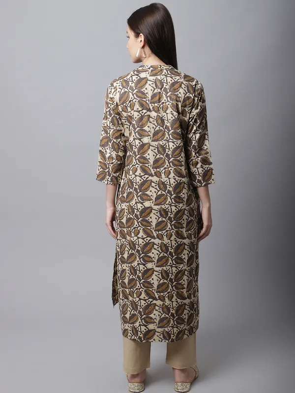 Seal_Brown_Cotton_Printed_Straight_Kurta