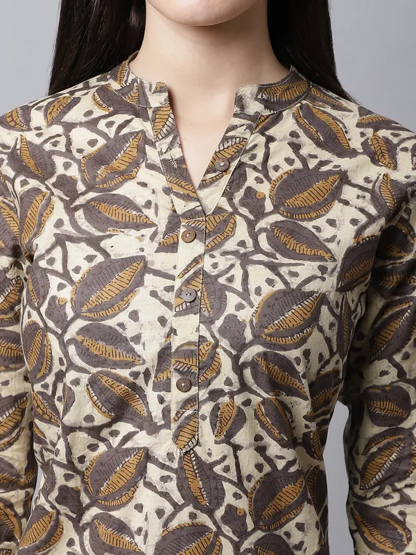 Seal_Brown_Cotton_Printed_Straight_Kurta