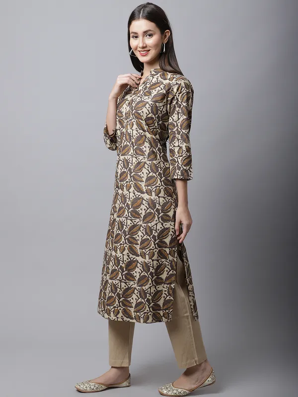 Seal_Brown_Cotton_Printed_Straight_Kurta