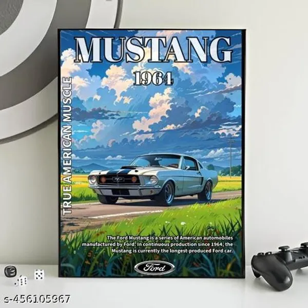 1963_Mustang_Anime_Style_A3_Without_Frame_Wall_Poster