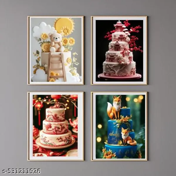 Pack_Of_4_Cake_A4_Without_Frame_Wall_Poster_Poster_For_Room_Home_And_Office_Decor_Multicolor_Pack_Of_1