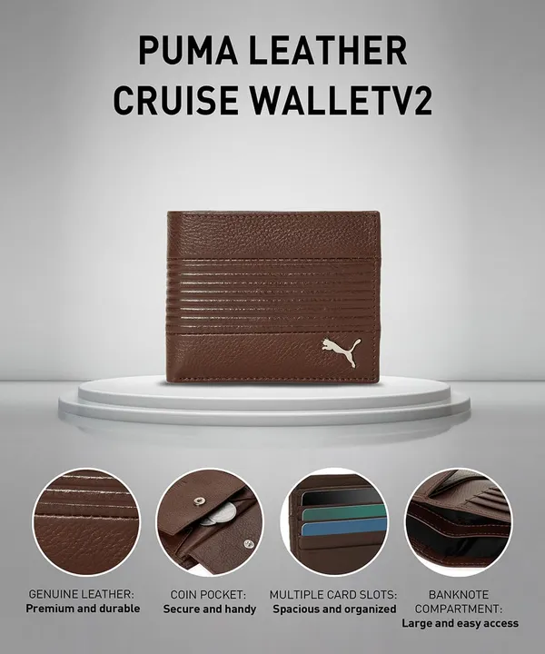 Puma_Leather_Cruise_V2_Bi_Fold_Wallet_Espresso_Brown_Free_Size