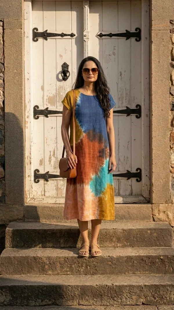 Artisan_Earth-Tone_Linen_Blend_Dress