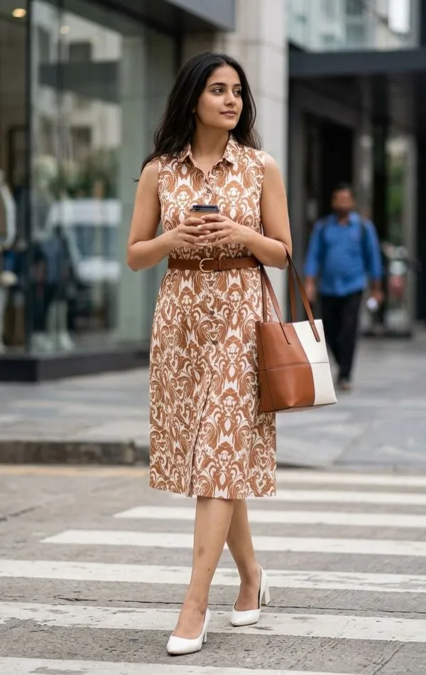 Classic_Caramel_Printed_Shirt_Dress