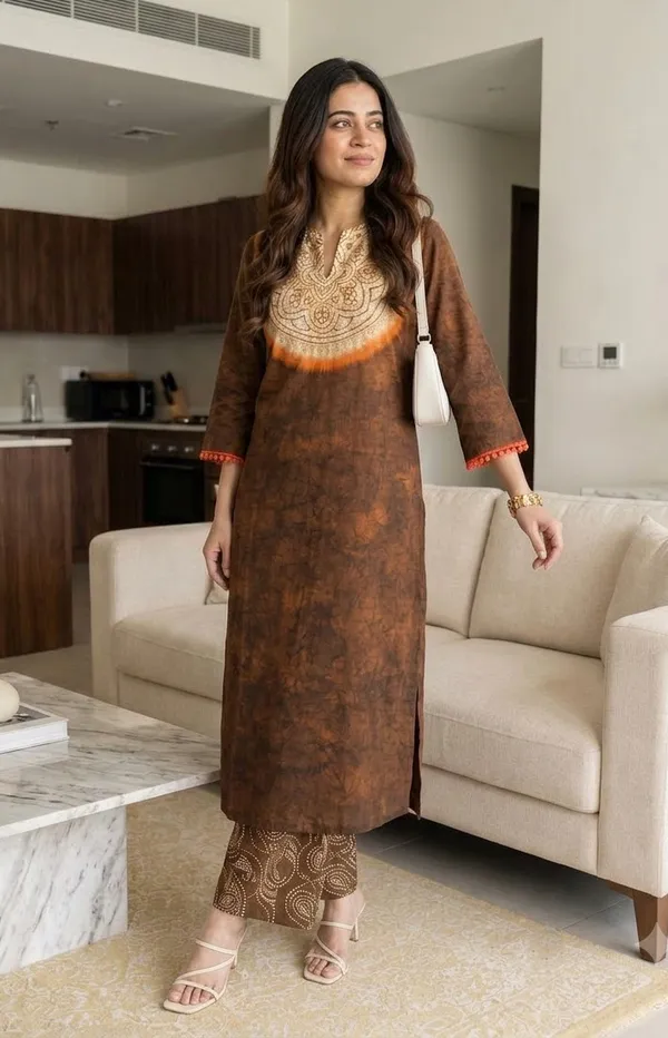 Meherika_Brown_Kurta_Set